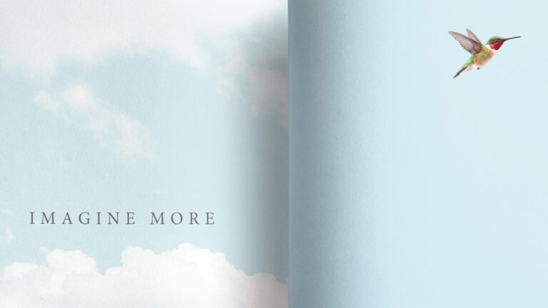 blue sky and clouds on brochure pages