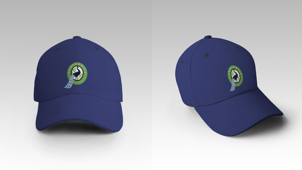 2 blue hats with turner hill logo