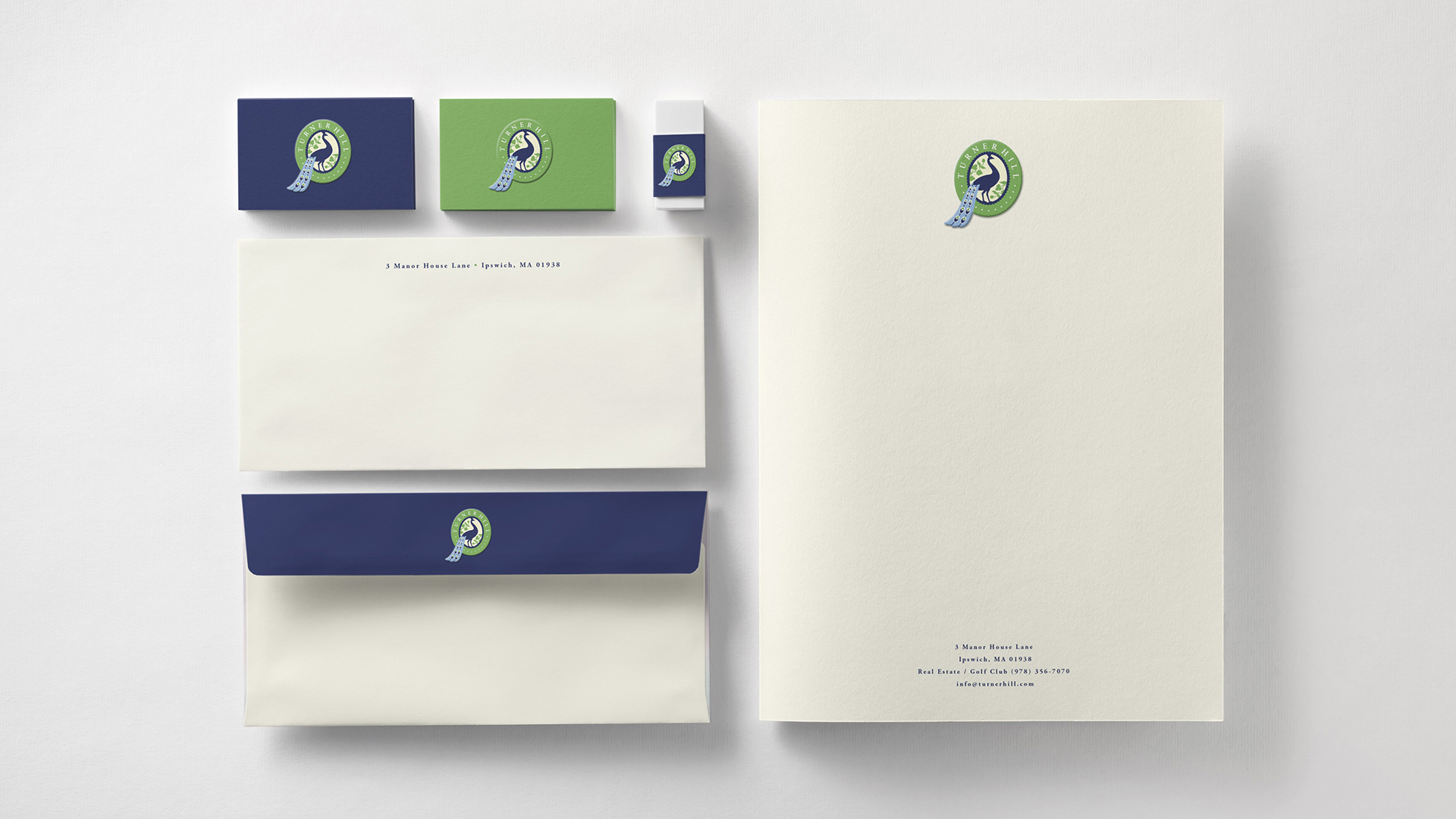 Turner Hill letterhead, envelope and business cards