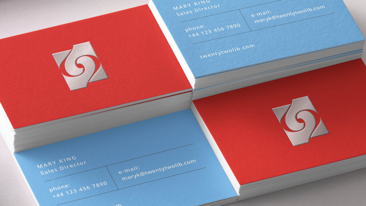 twenty two liberty red and blue business cards
