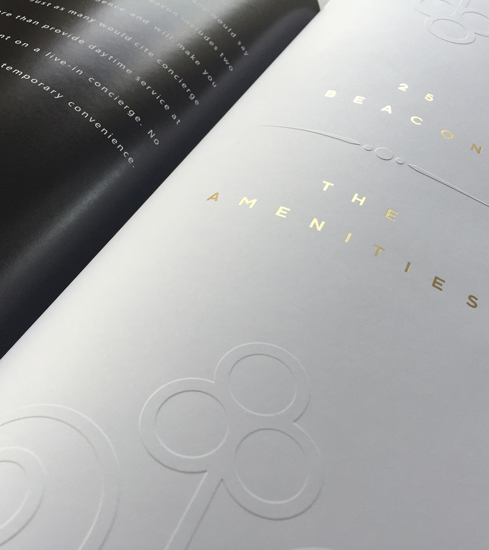 25 beacon black and white page with gold stamped type by boston graphic design studio