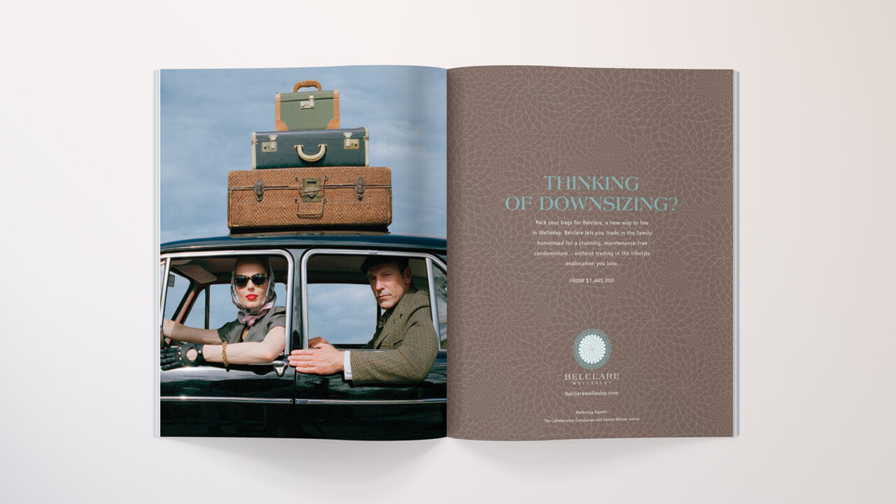 belclare wellesley downsize print ad campaign created by Boston branding agency