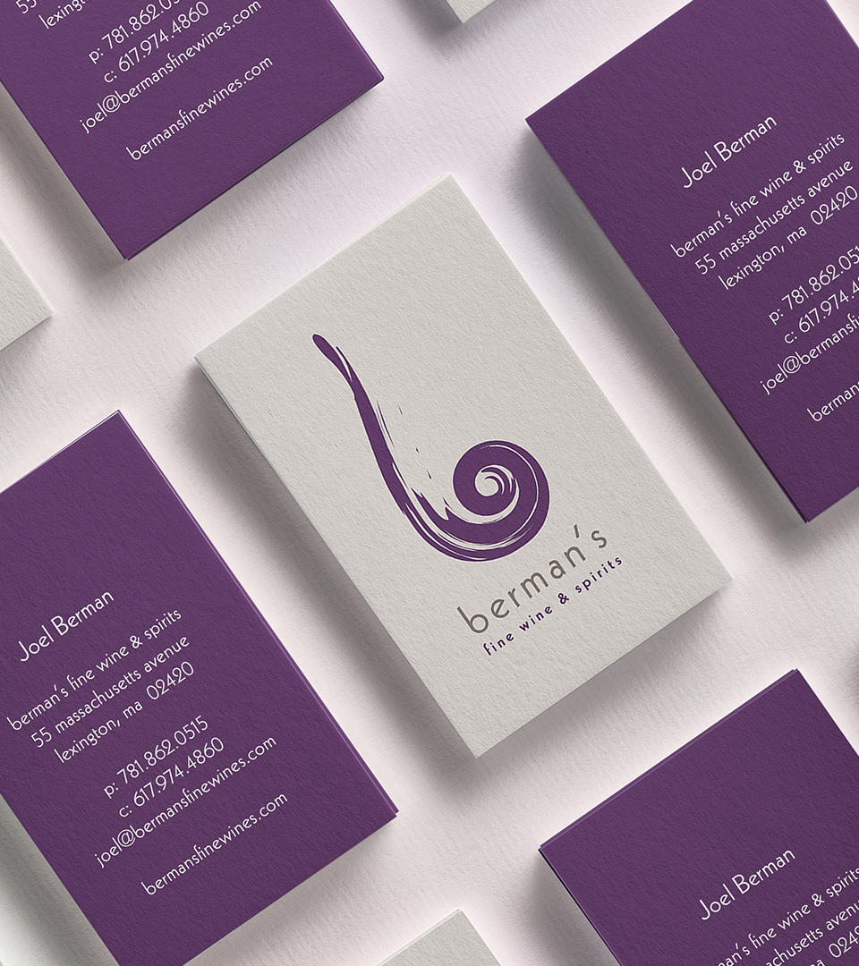 Bermans business cards by adams design boston best logo design agency