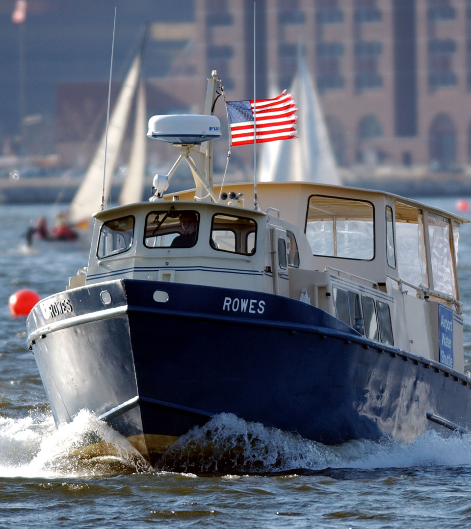 Boston East boat with flag