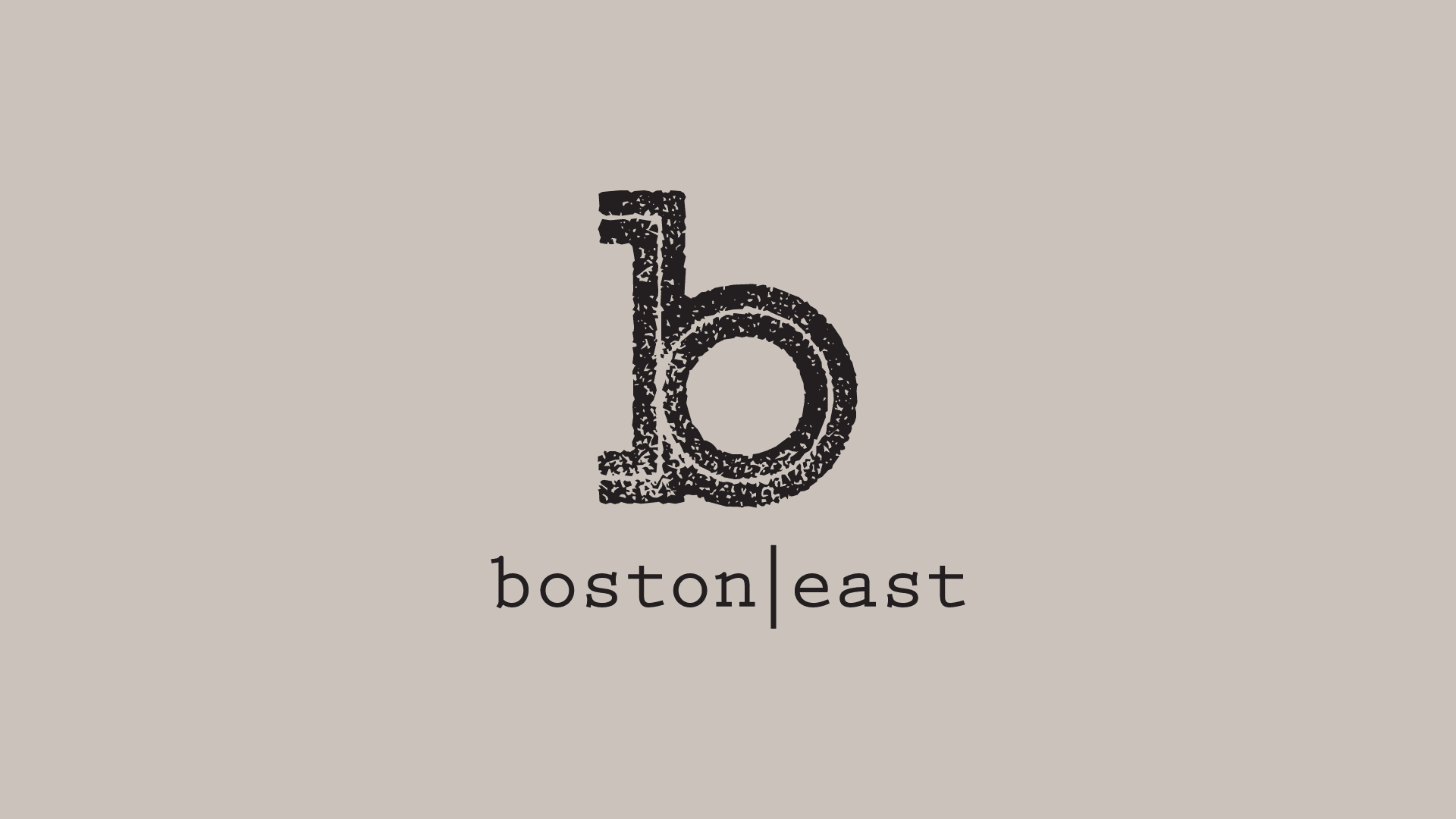 Boston East logo on beige background
