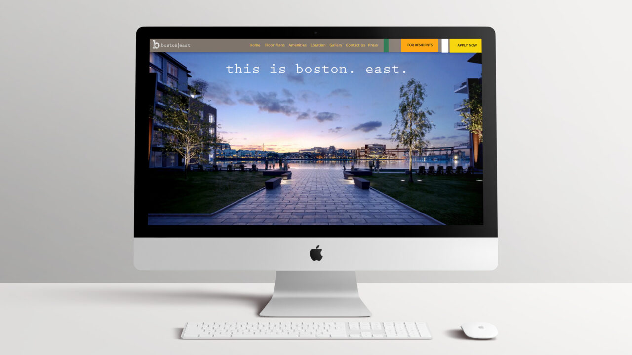 Boston East website home page on desktop