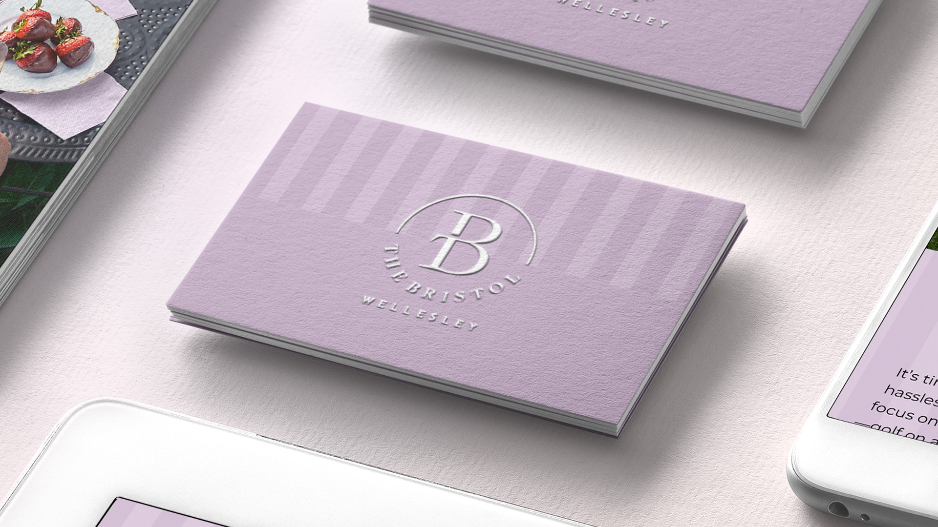 the bristol wellesley logo and business cards by best logo design agency
