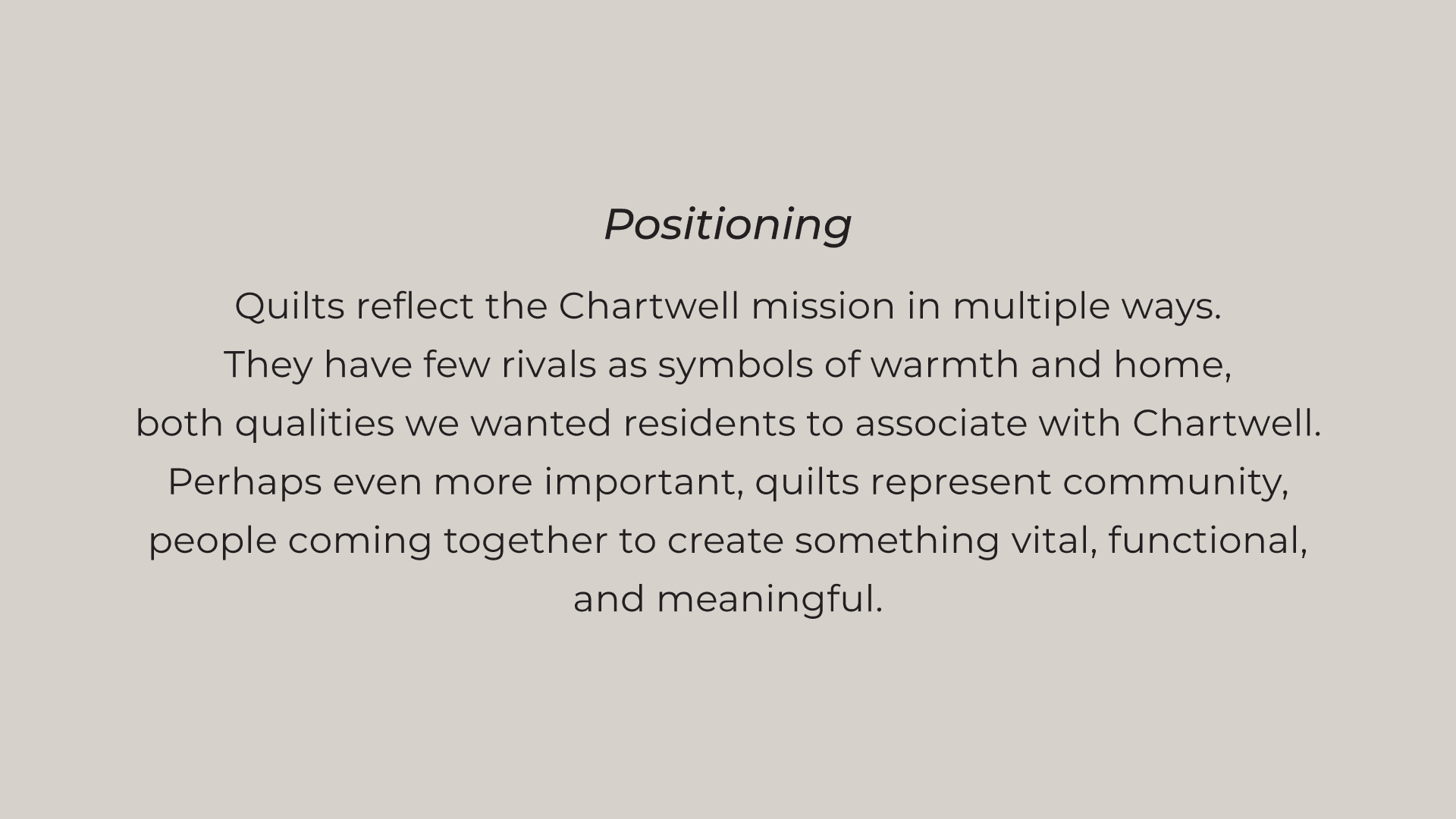 Chartwell positioning