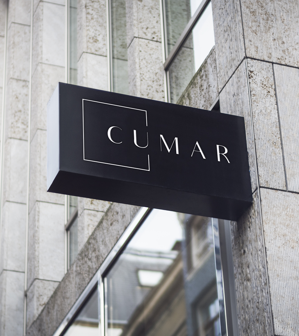 cumar-signage by best boston graphic design agency