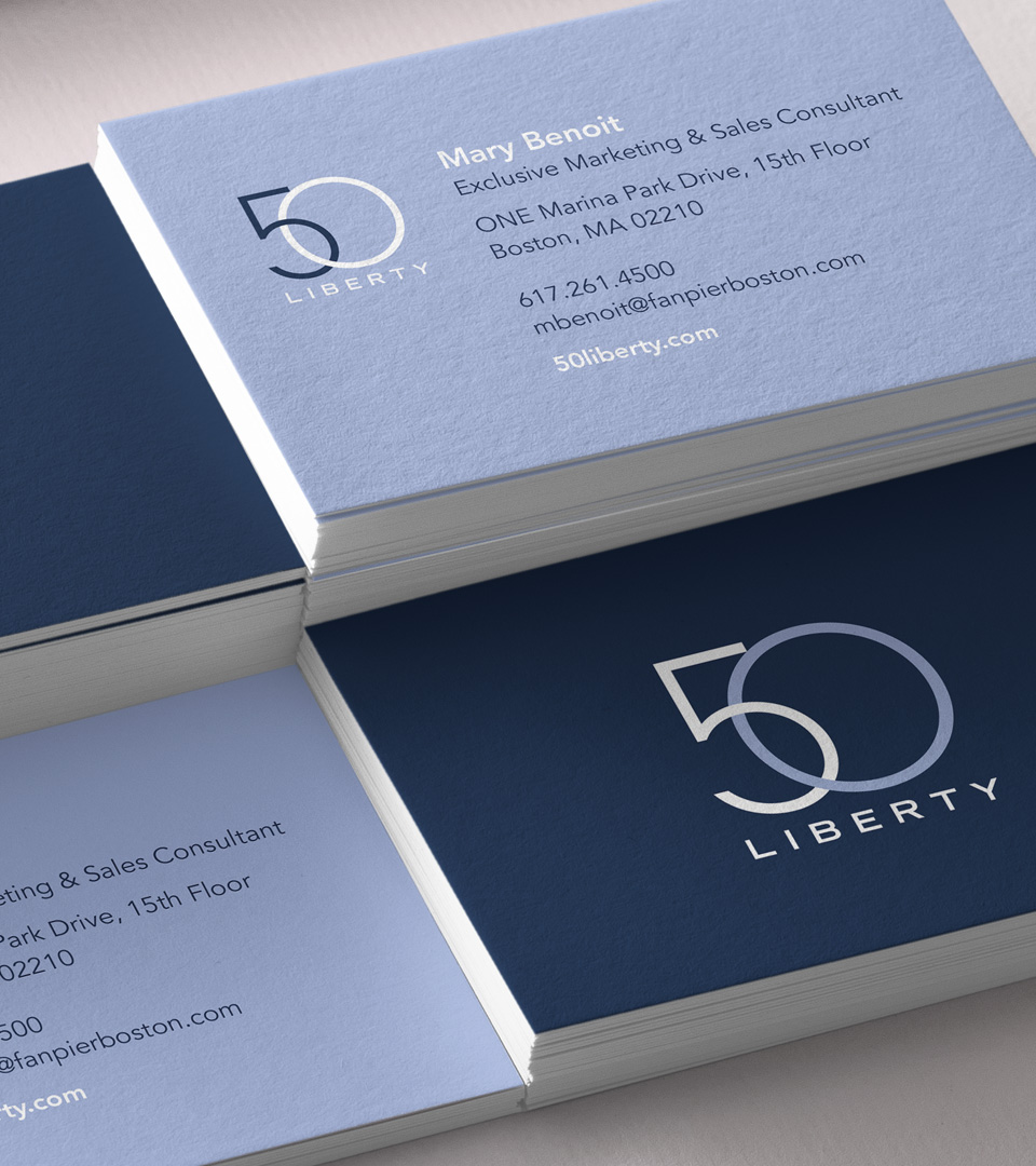 Stack of 50 Liberty business cards