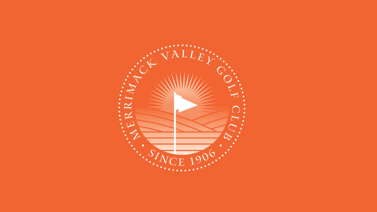 merrimack golf club logo on orange background
