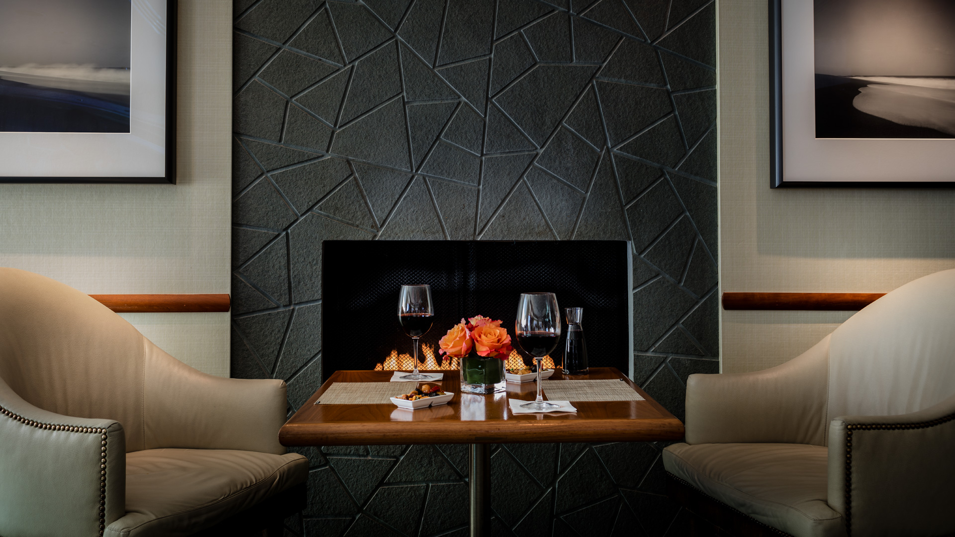 Fireplace at Seaport Hotel