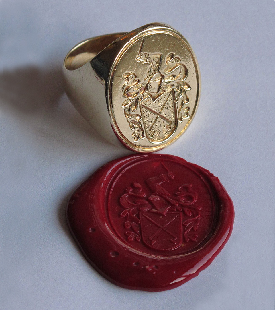 signet signet ring with red wax by boston best branding agency