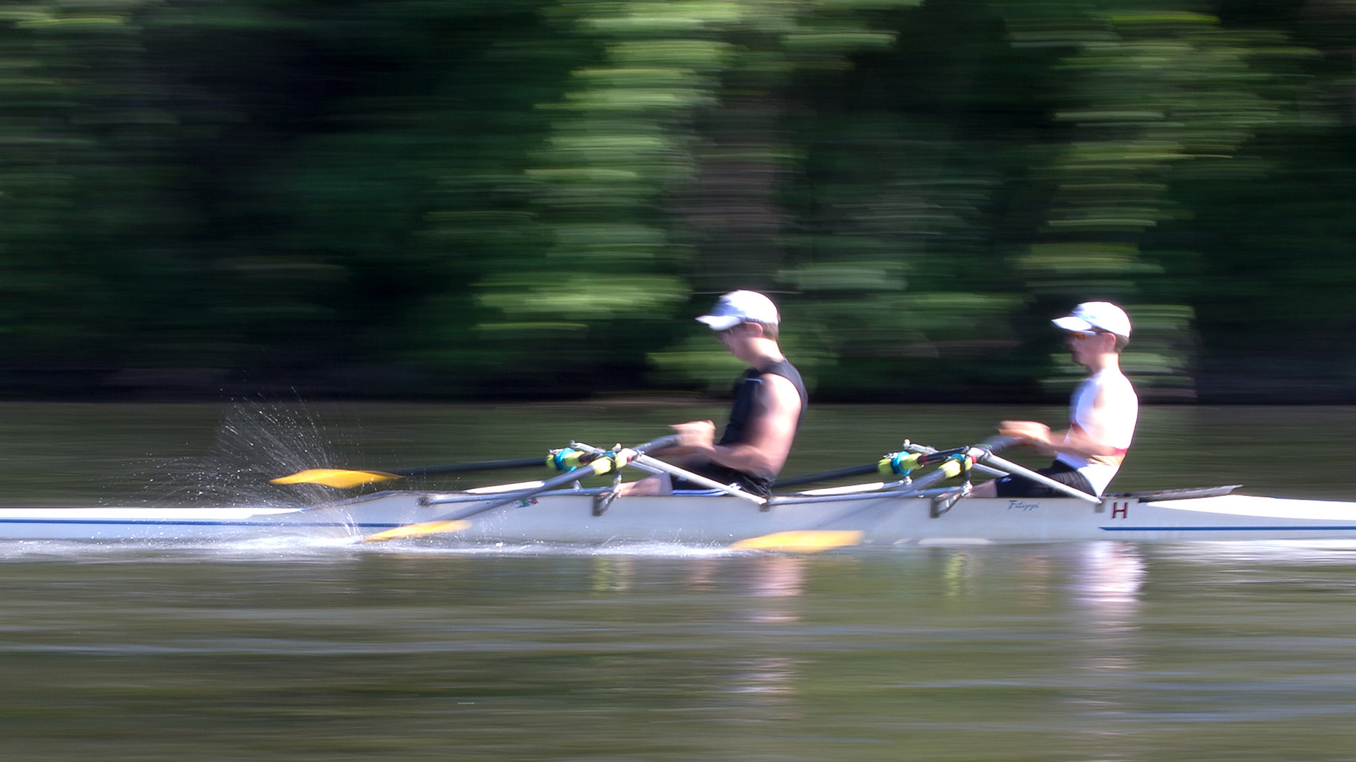 stratus crew on river blurry