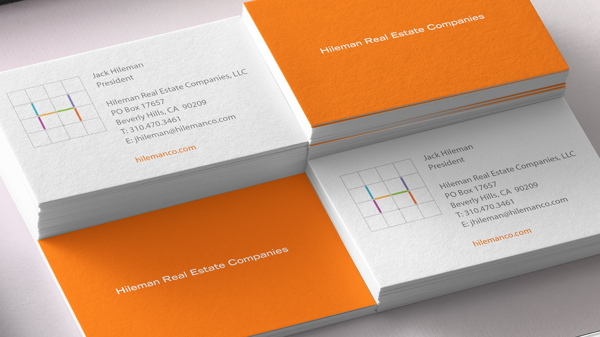 hileman business cards staacked