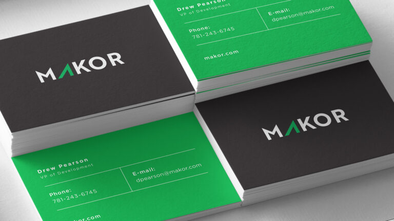 makor-business cards in black and green