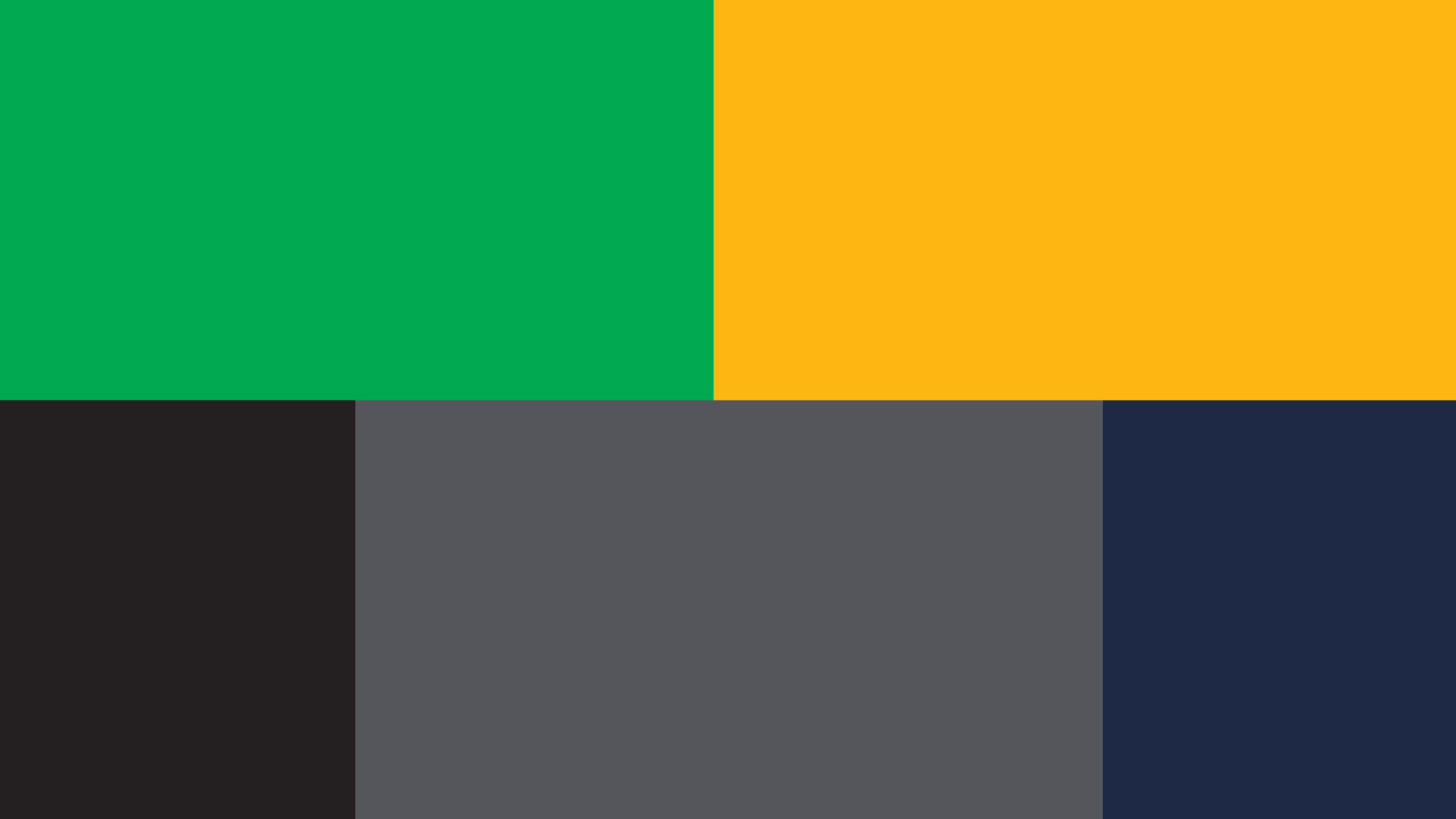 makor color palette with green, black, gray and yellow