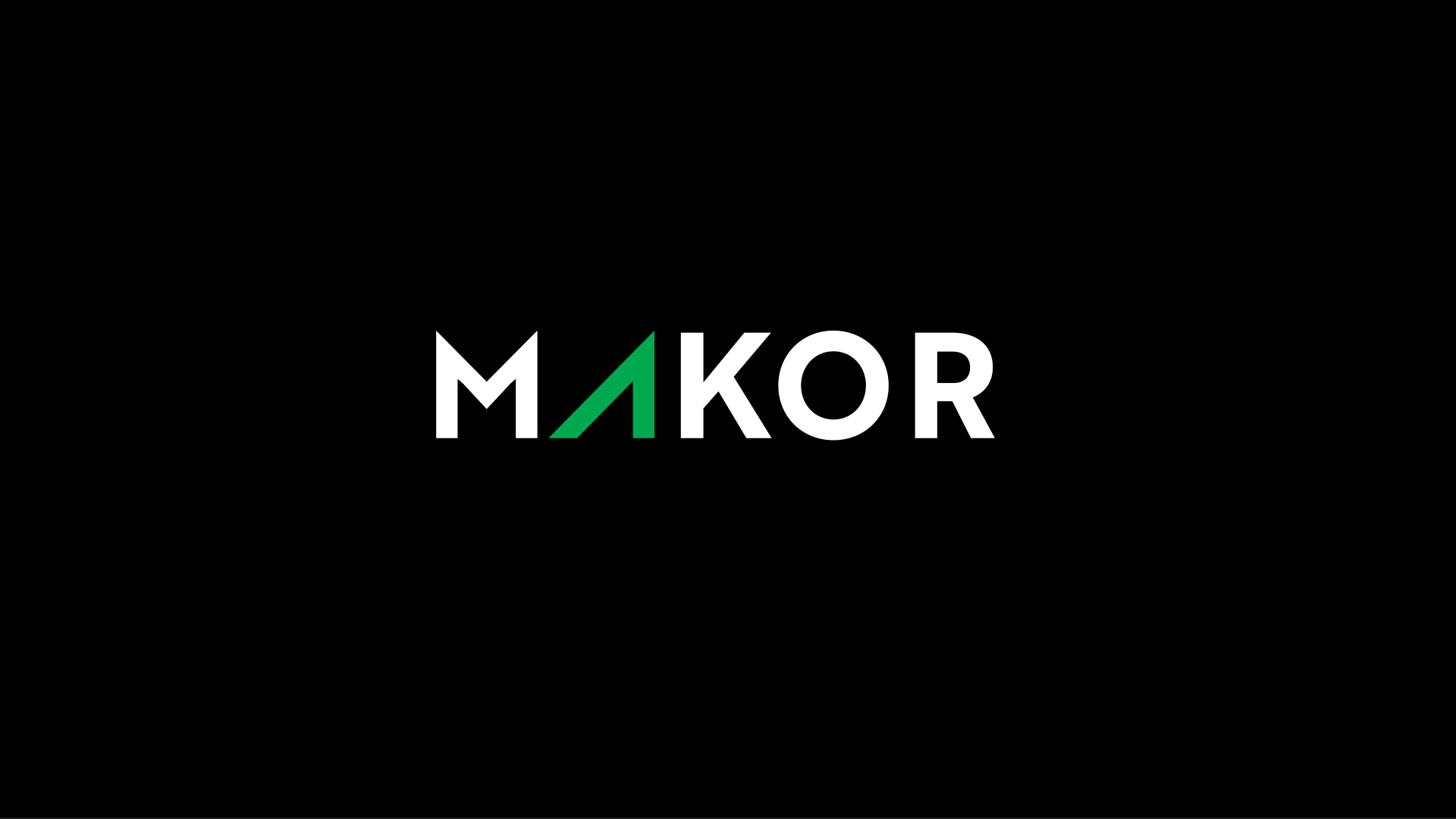 makor logo on black background