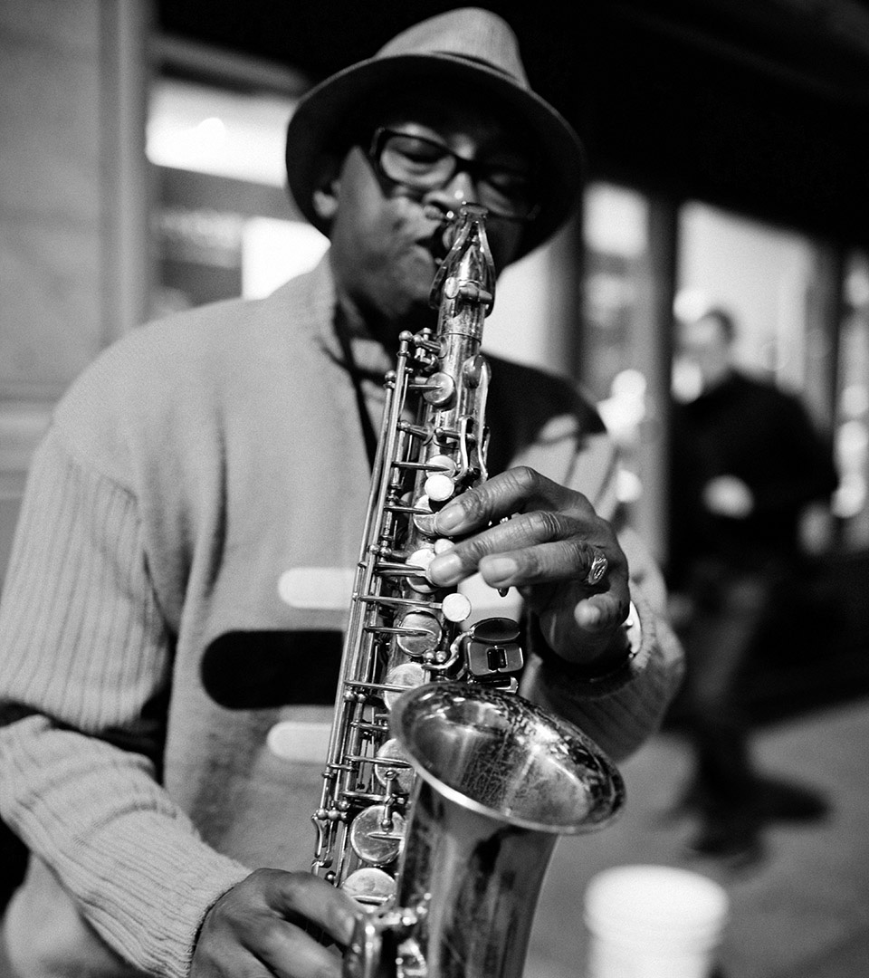 Newbury Street sax player