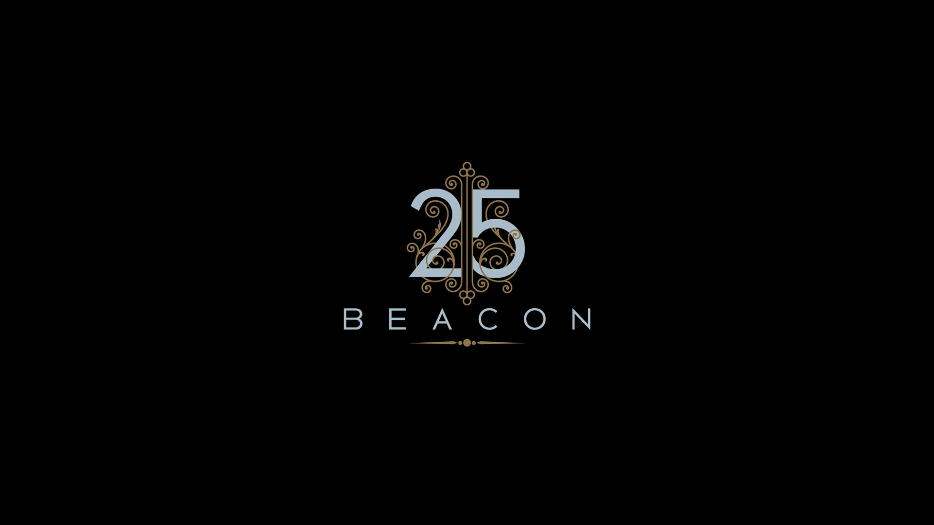 25 beacon logo on black