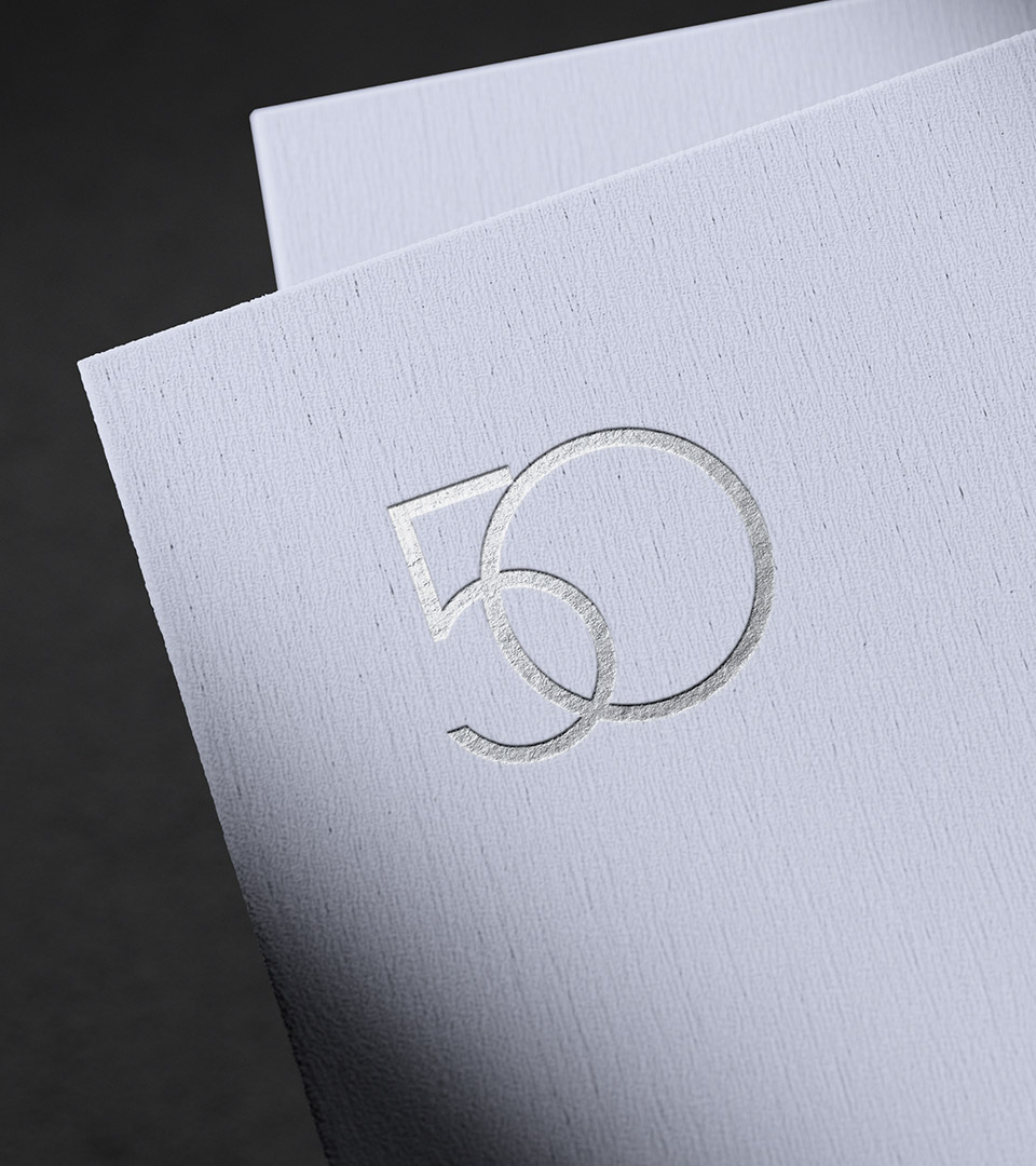 50 liberty business card on white table