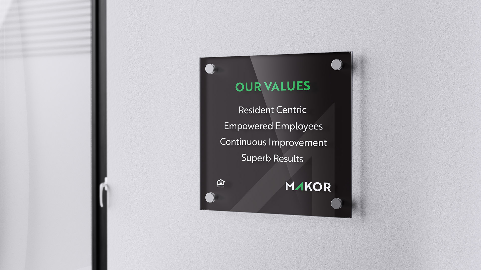 makor management value sign on wall