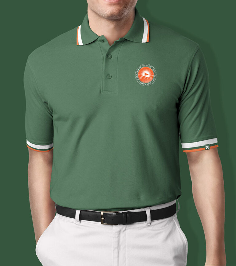 Merrimack valley golf club polo shirt on man vertical