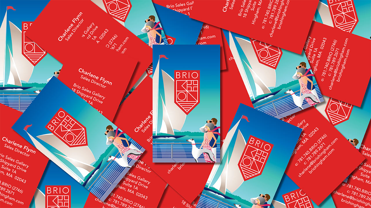 brio hingham business cards stacked
