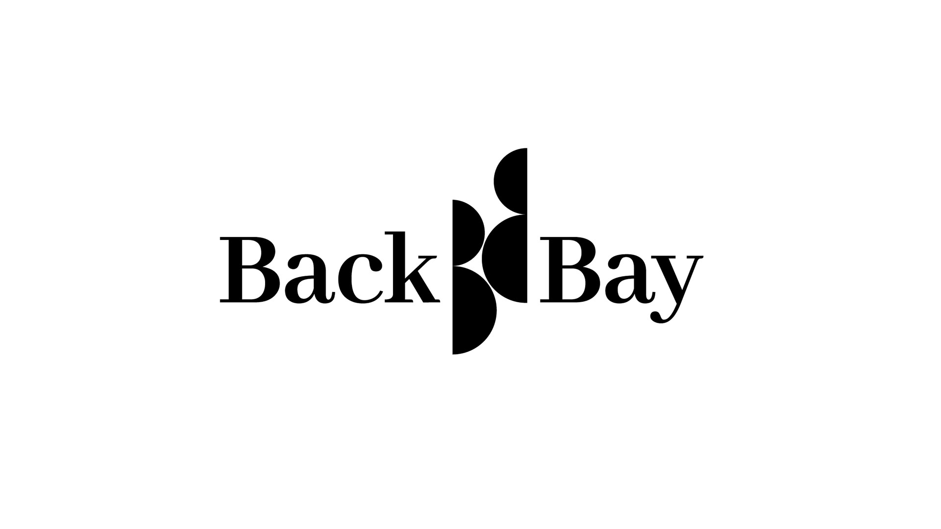 back bay association black ogo on white