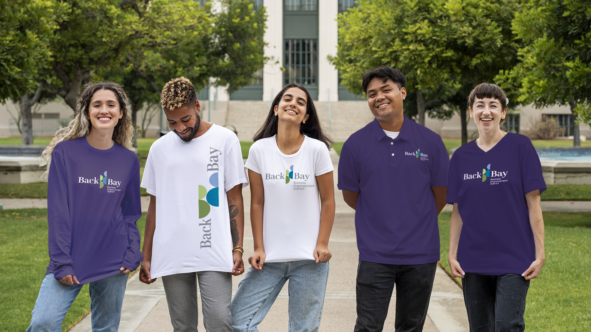 back bay business improvement district kids with purple shirts