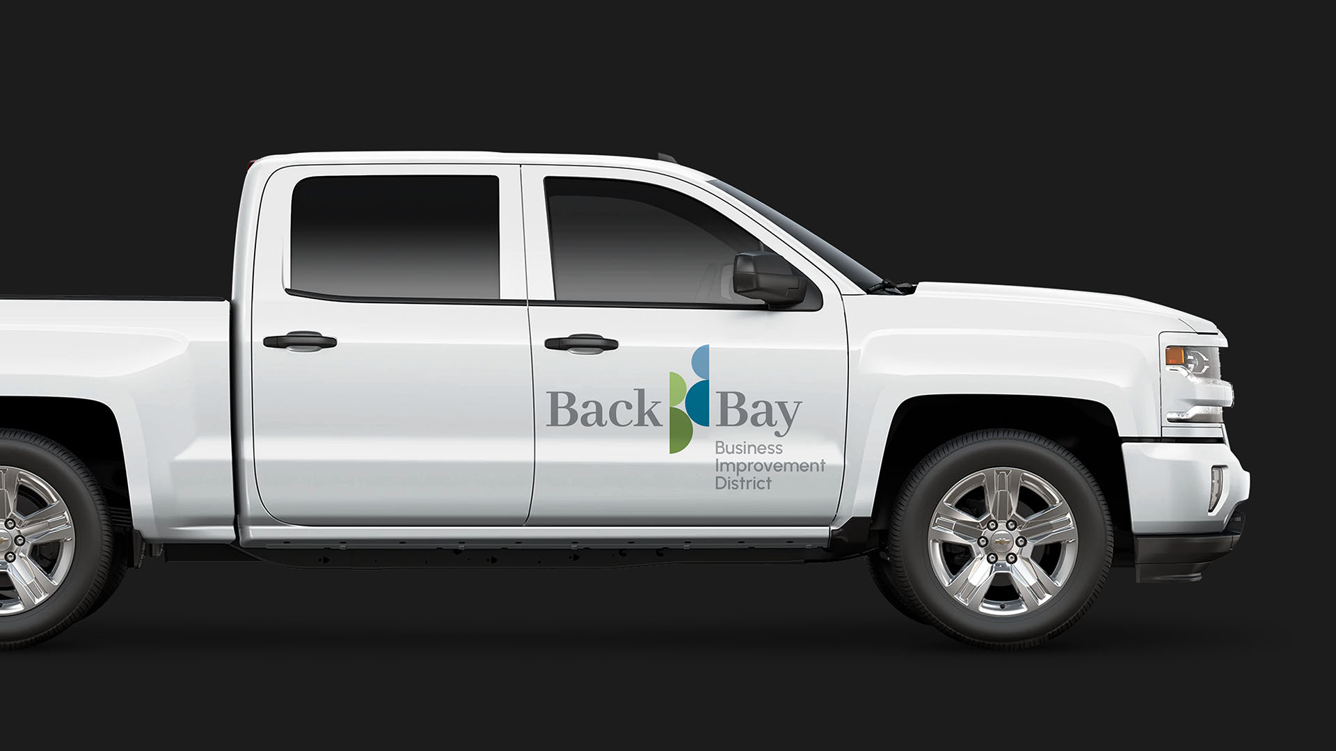 back bay business improvement district logo on white truck