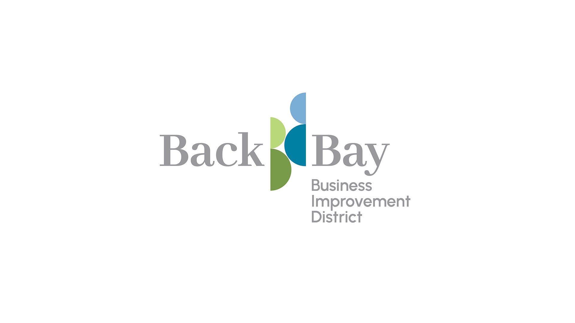 back bay business improvement district boston logo design on white