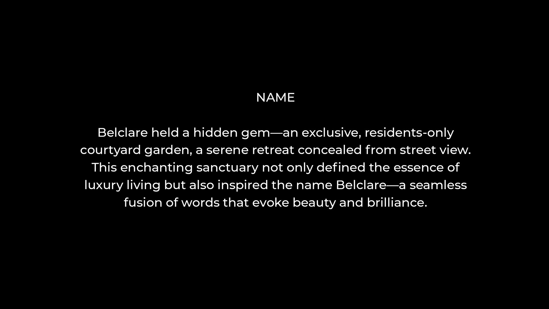 belclare name description on black