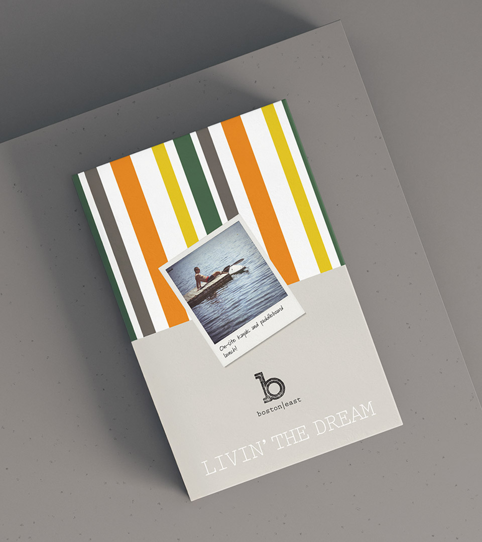boston east brochure cover on gray vertical