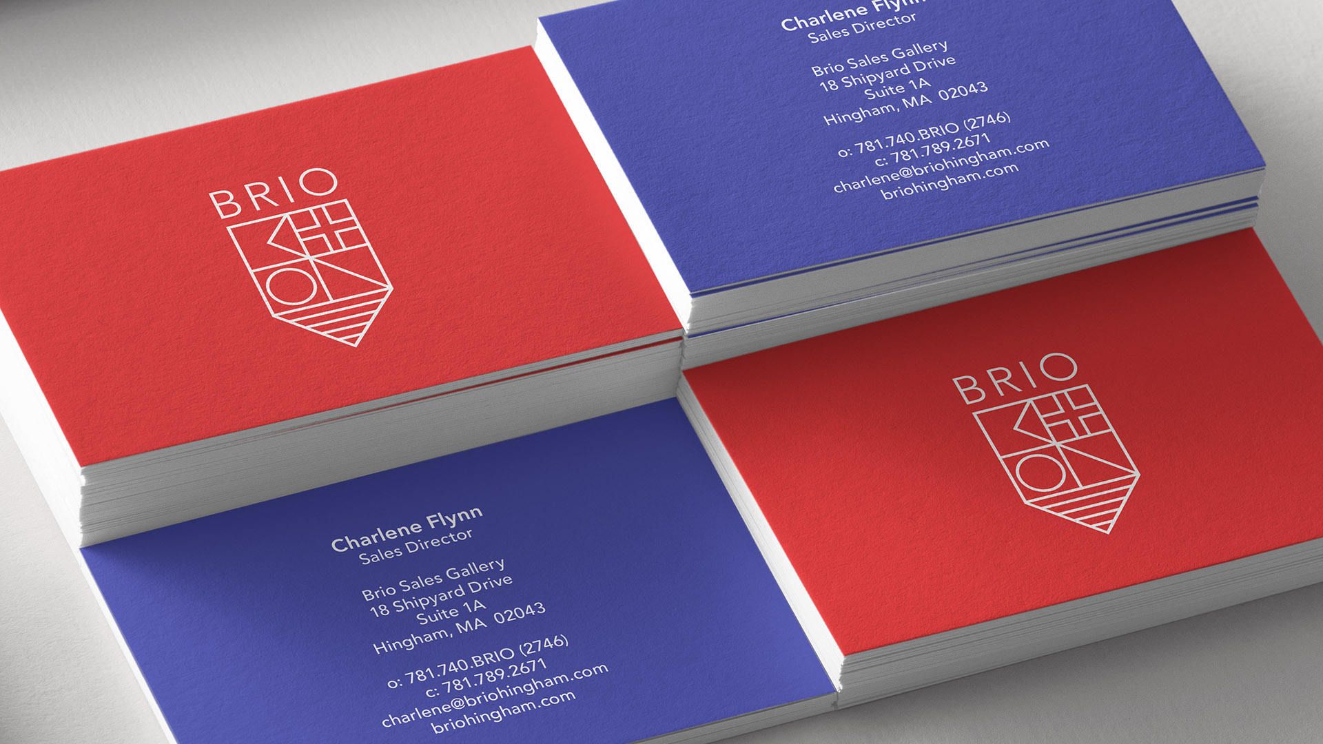 brio hingham business cards stacked