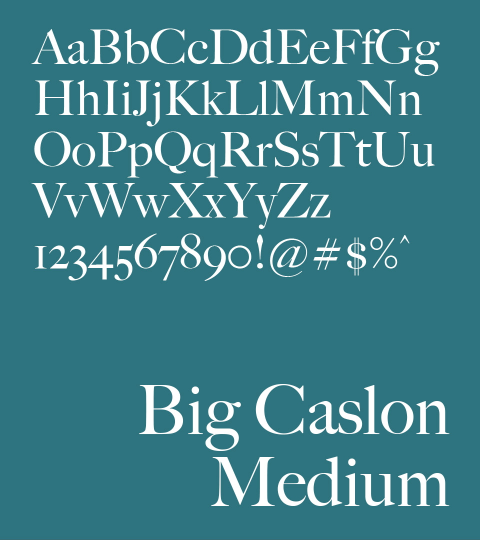 calda vita fonts on green