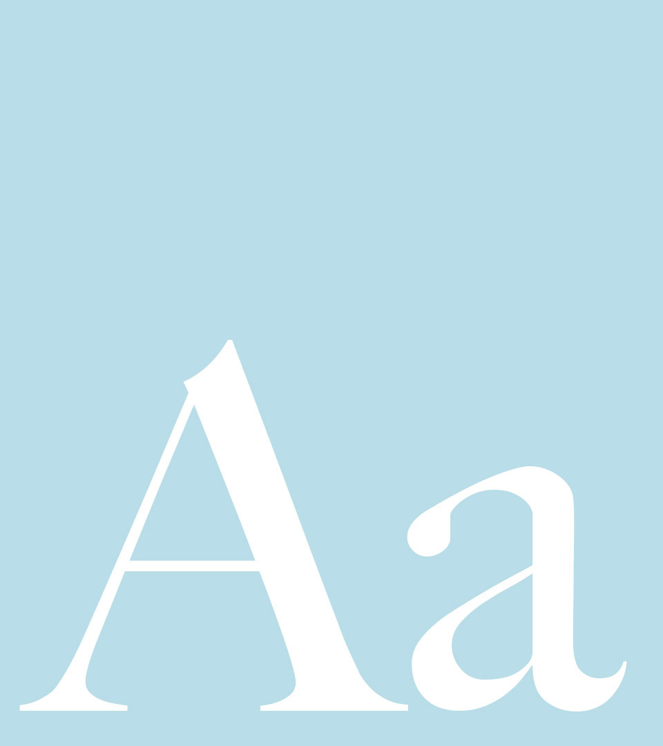 calda vita fonts on light blue