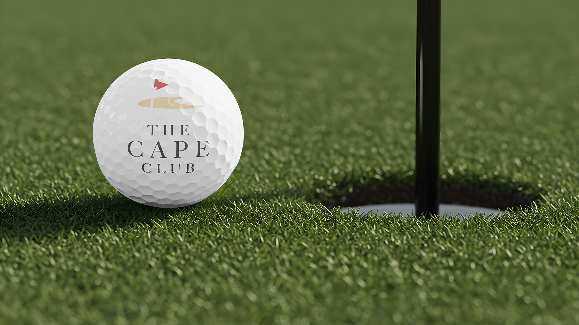 cape club golf ball twith new red