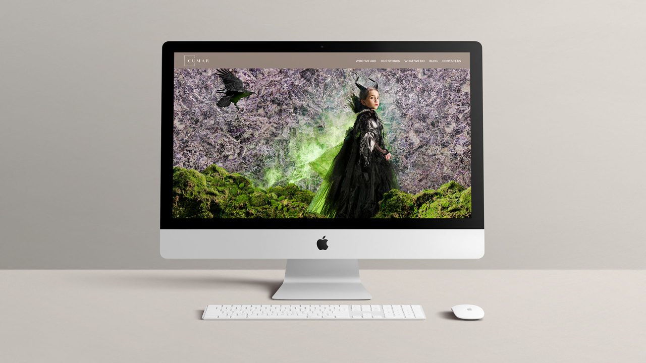 cumar home page on imac with malificent and green smoke