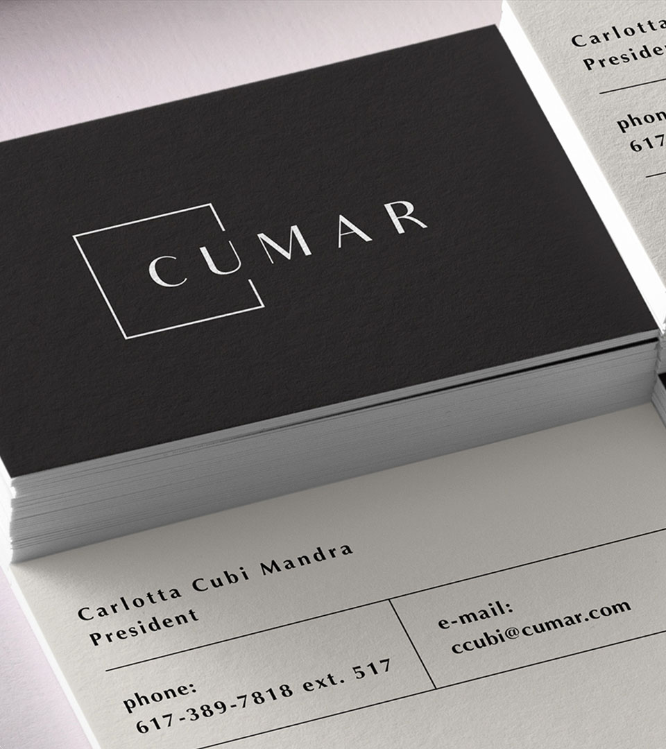 cumar marble and granite business cards vertical