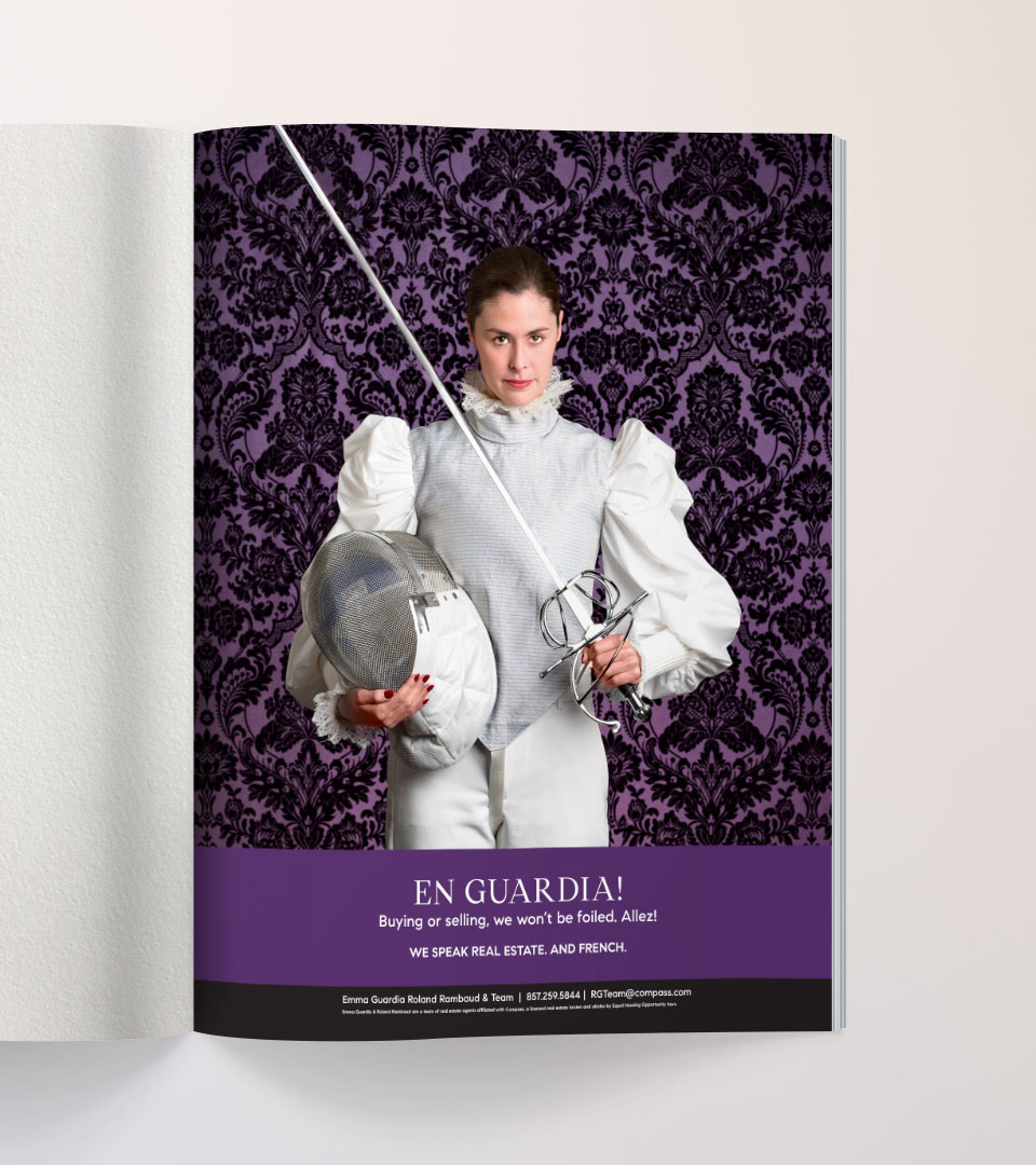 emma guardia fencing with purple background