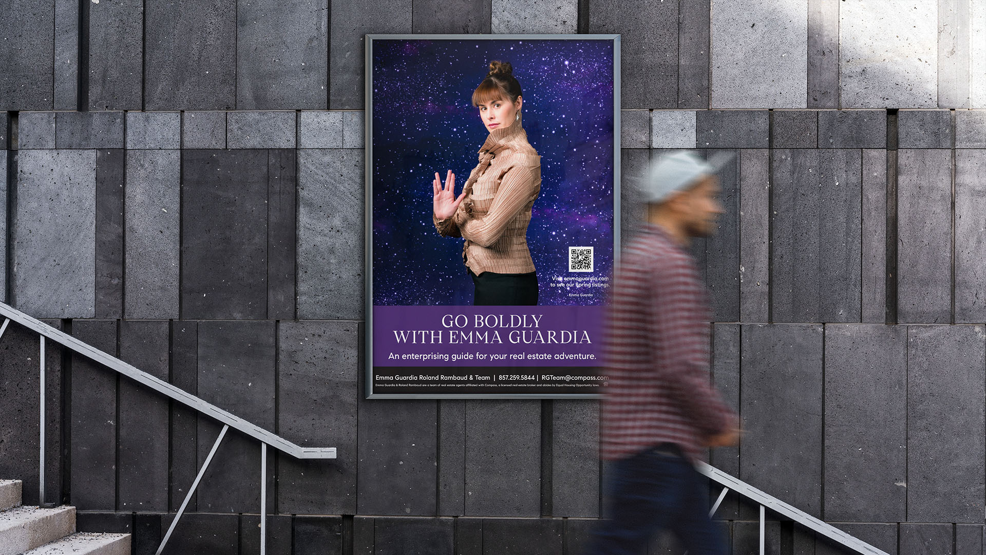 emma guardia go boldly subway poster