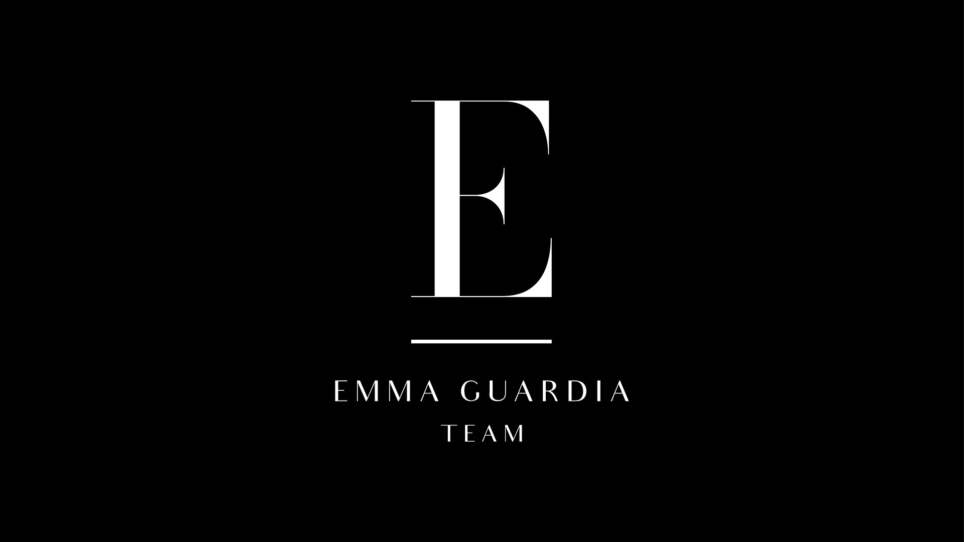 emma guardia white logo on black