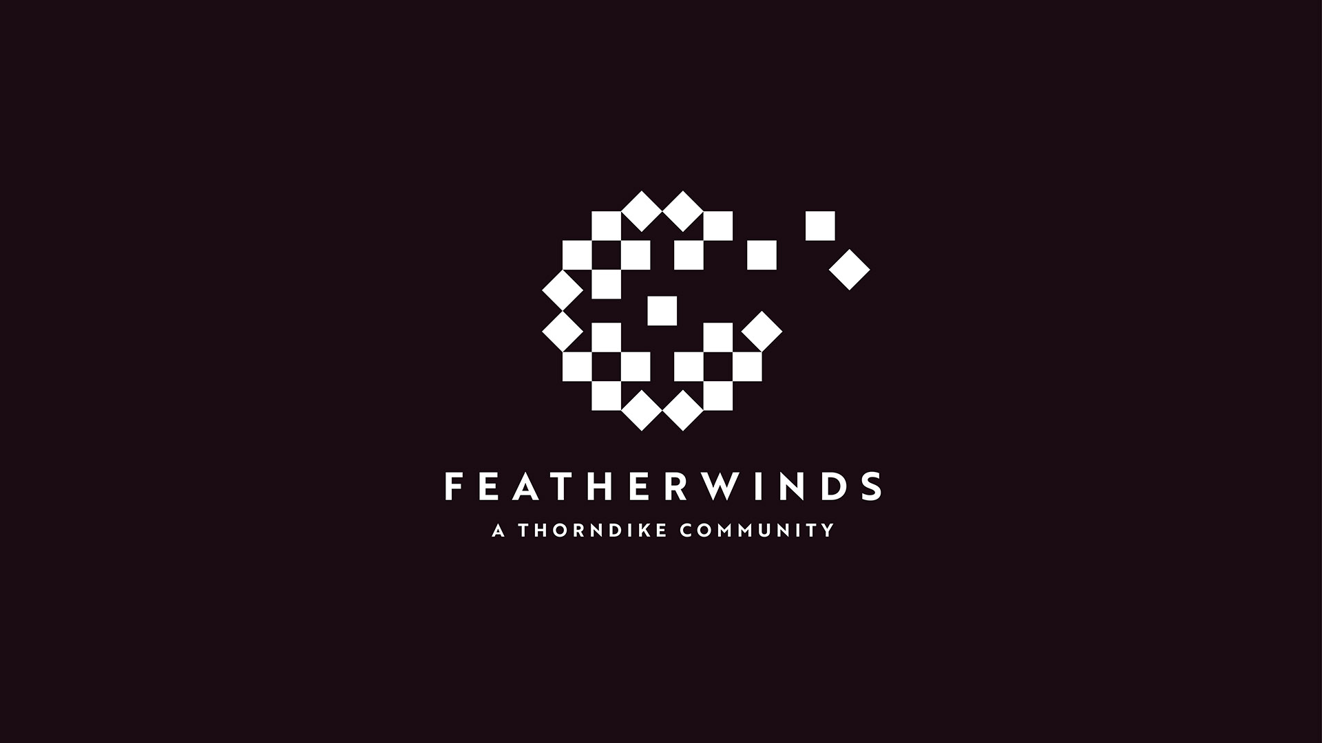 featherwinds white logo on black