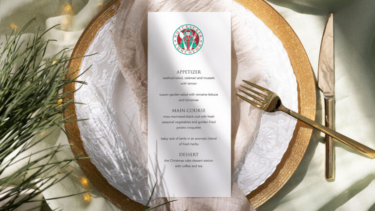 four seasons menu on white plate