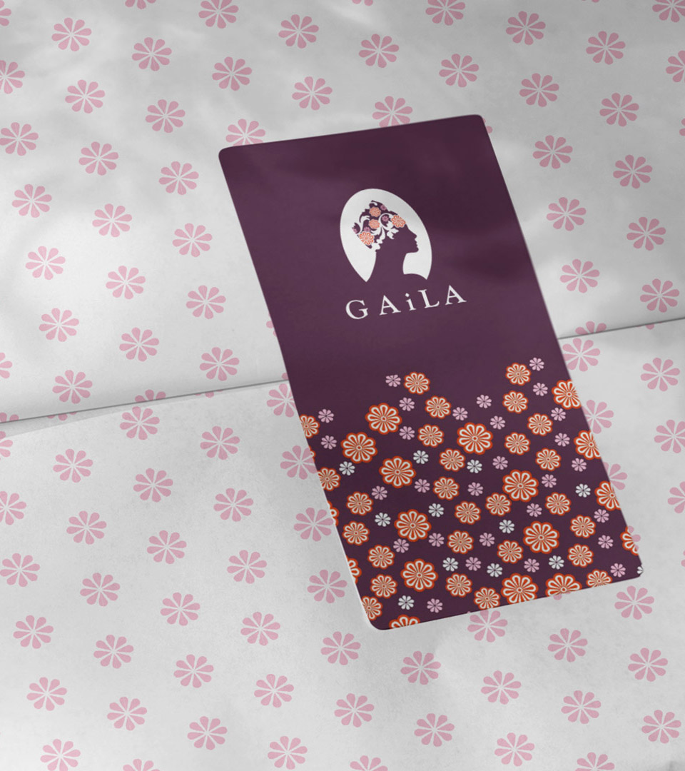 gaila purple tag on wrapping paper vertical