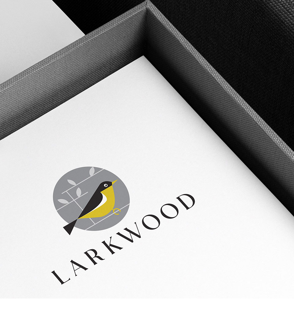 larkwood logo on letterhead in box vertical'