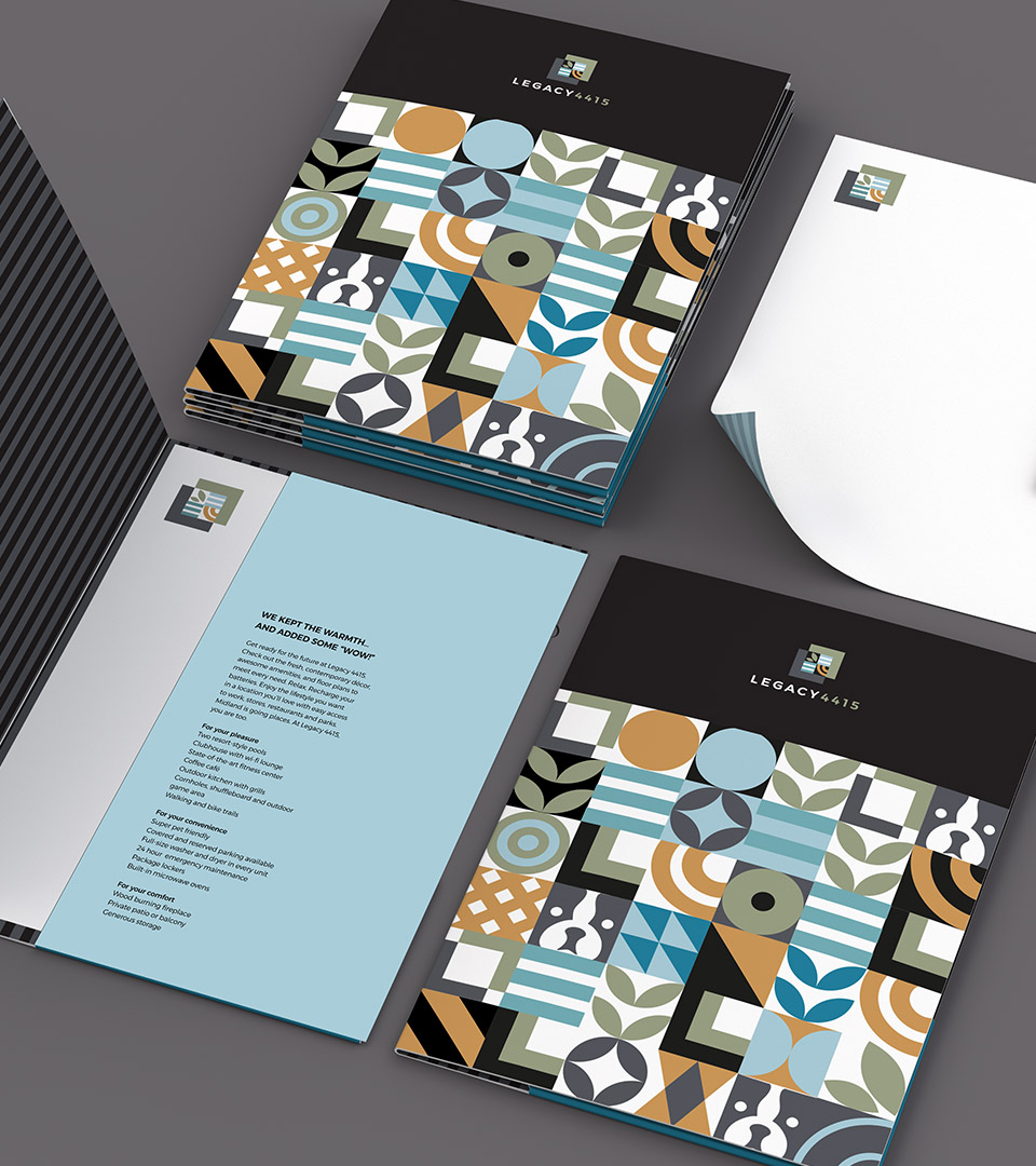 legacy 4415 folder and inserts legacy 4415 hand holding water bottle by premiere boston design studio