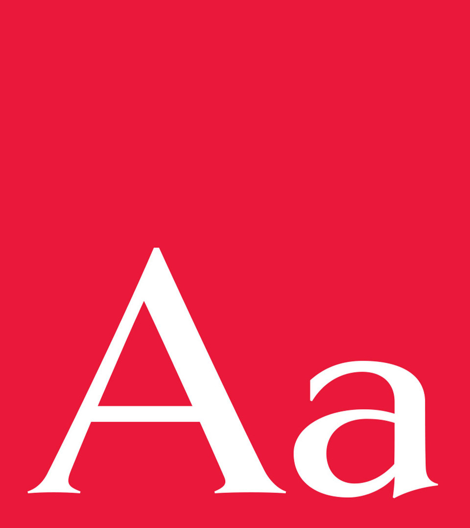 liberty wharf big caslon A on dark gray