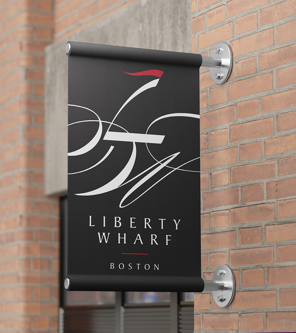 liberty wharf building vertical signage